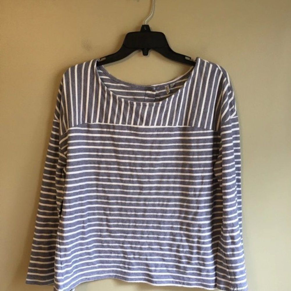 Kate park XL blue and‎ white striped top